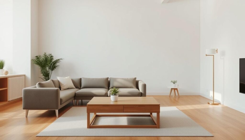 minimalist furniture arrangement